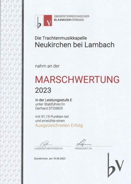 Marschwertung 2023 in Gunskirchen